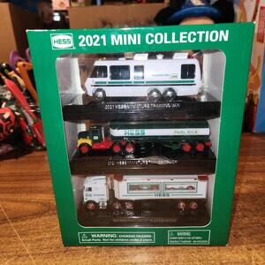 Hess 2021 Mini Collection T0317 Training Van, Tanker Truck, Truck & Racer - New